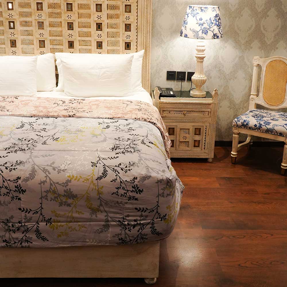 Flower Spring Grey Reversible Double Bed Duvet