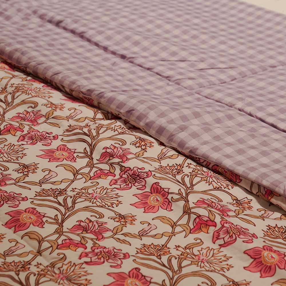 Jaipuri Floral Reversible Double Bed Duvet