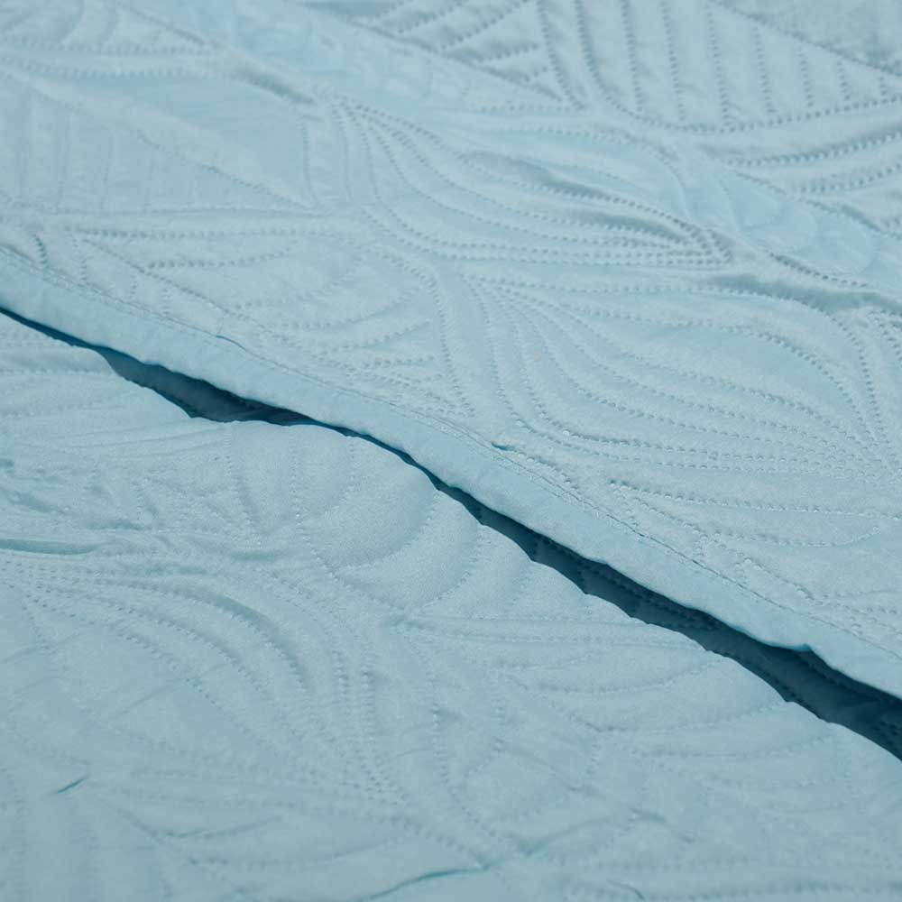 Pastel Sky Quilted Softness Double Bed Cover with Pillow Case Set
