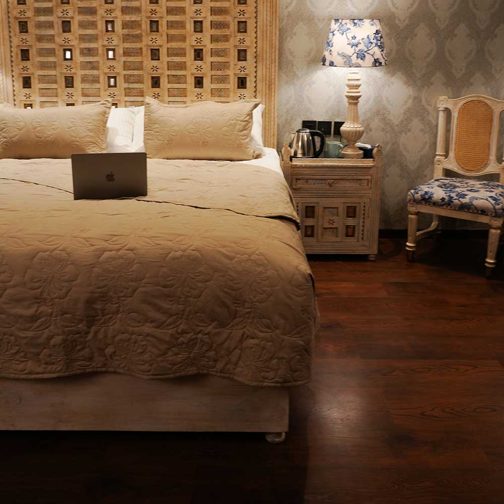 Embroidered Floral Bliss Double Bed Cover with Pillow Case Set