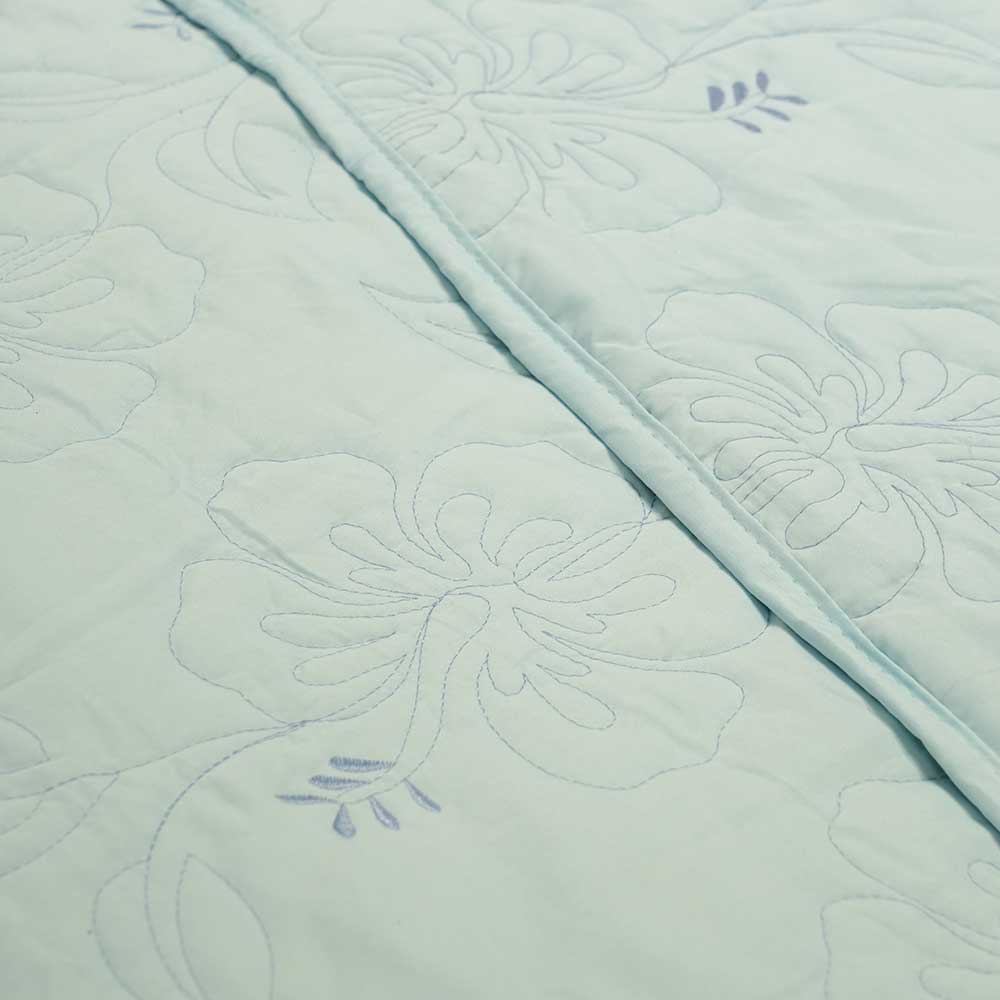 Blue Petal Dream Double Bed Cover with Pillow Case Set