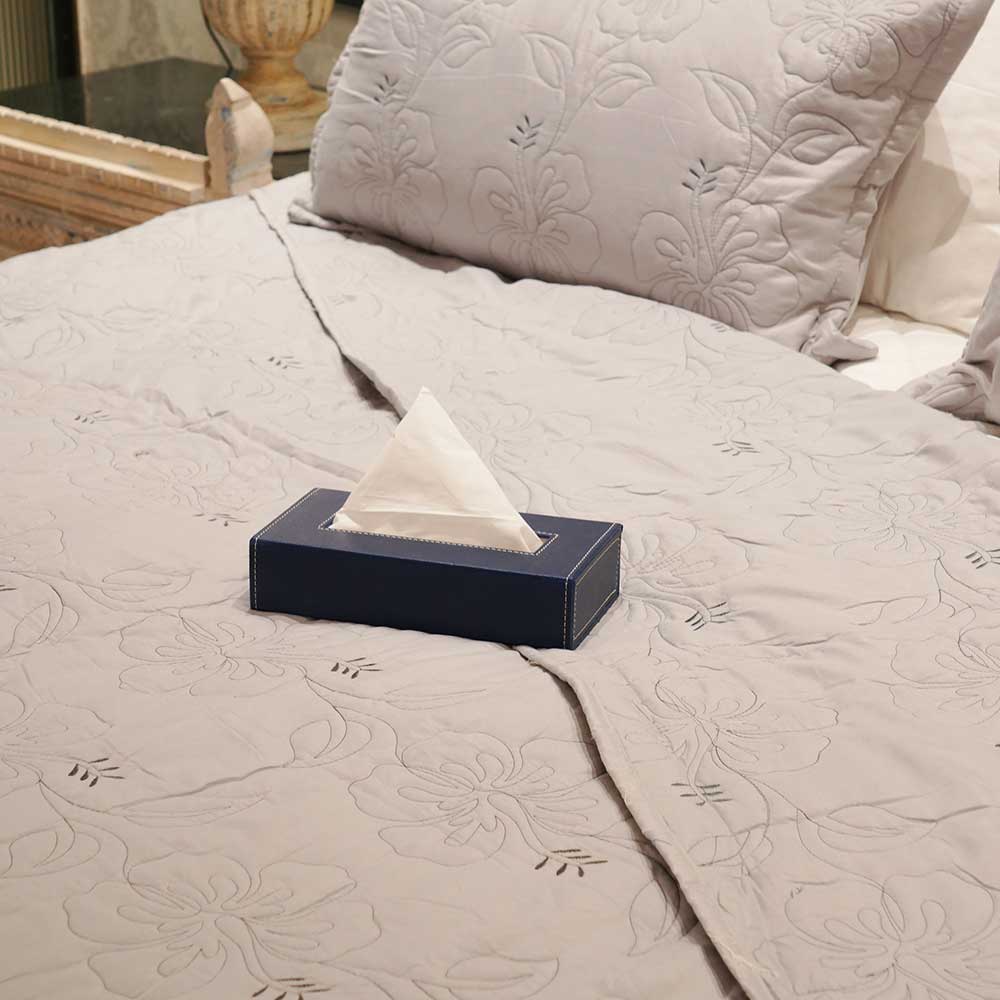 Soft Bloom Quilted Double Bed Cover with Pillow Case Set