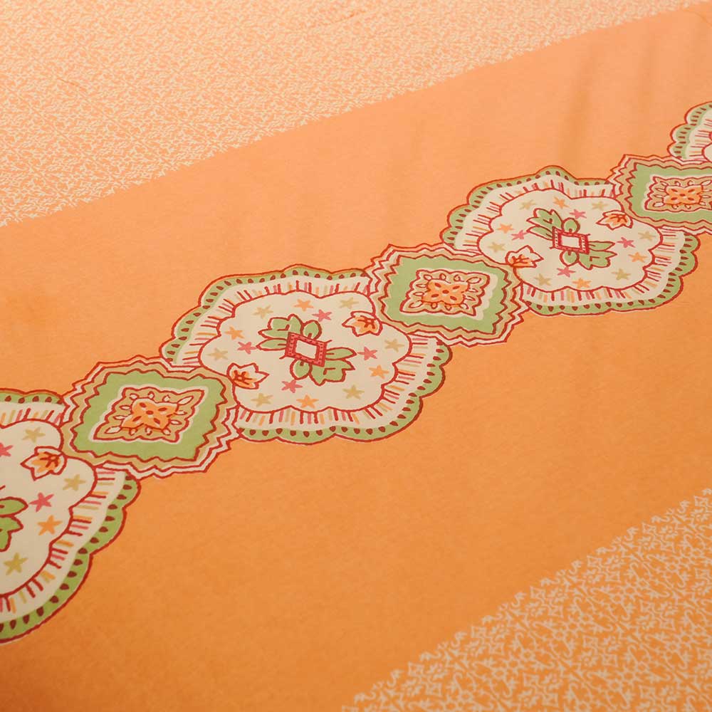 Saffron Patchwork Double Bed sheet with Pilow Case Set