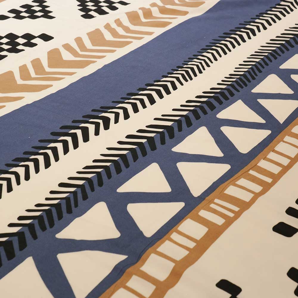 Pure Cotton Blue Nomad Double Bed sheet with Pilow Case Set