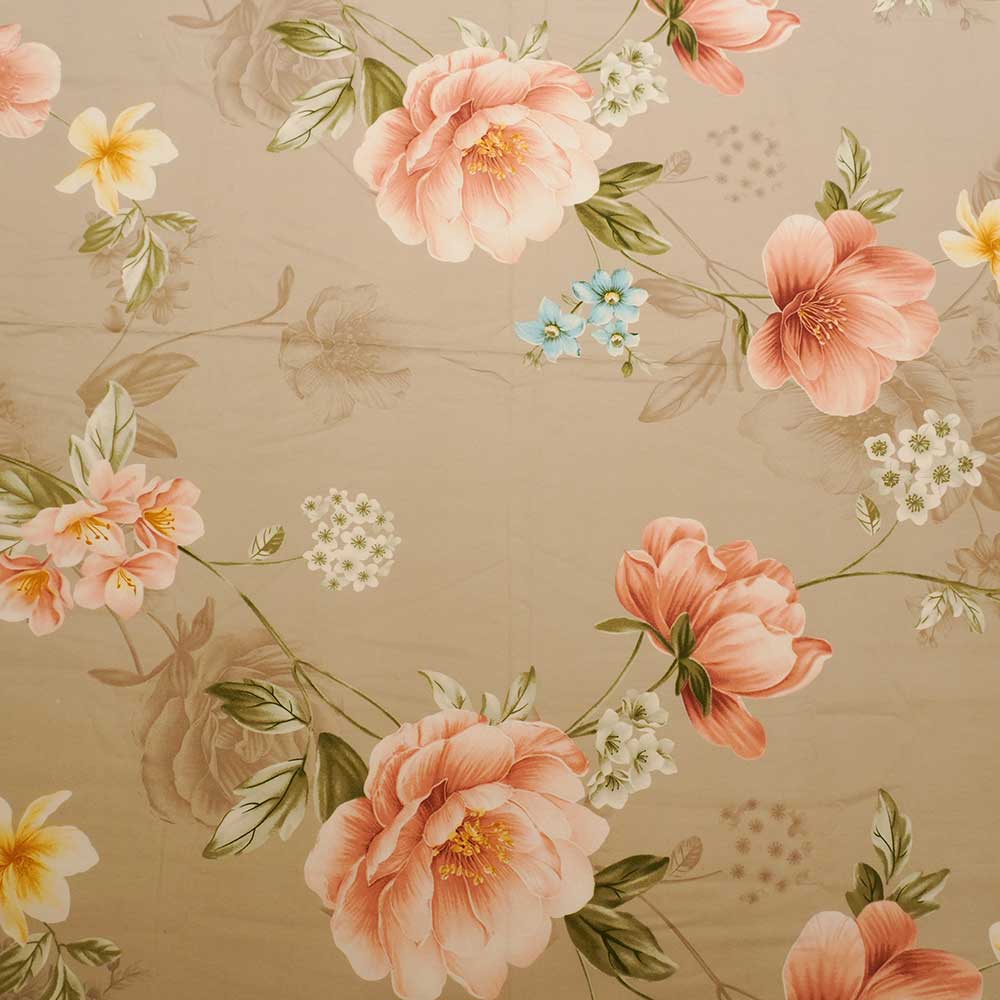 Pure Cotton Floral Flourish Double Bed sheet with Pilow Case Set