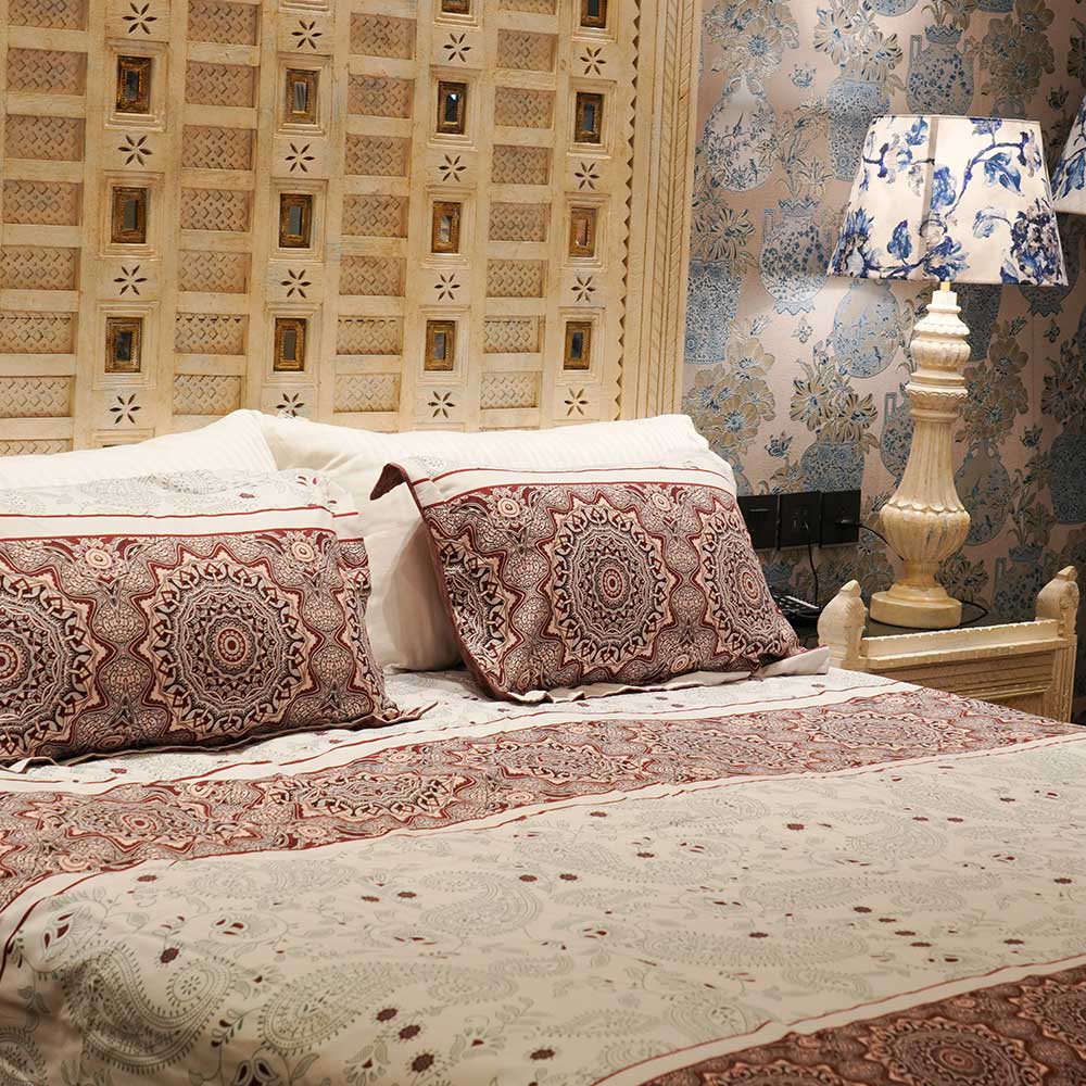 Mandala Majesty Double Bed sheet with Pilow Case Set