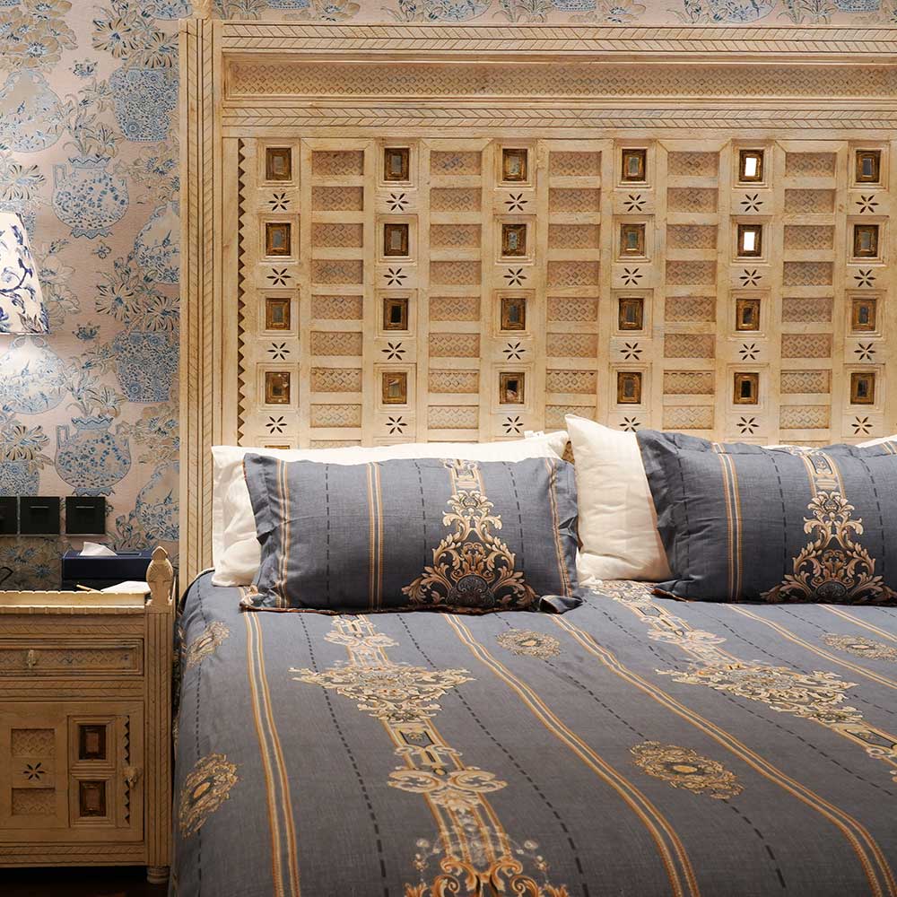 Classic Ornate Double Bed sheet with Pilow Case Set